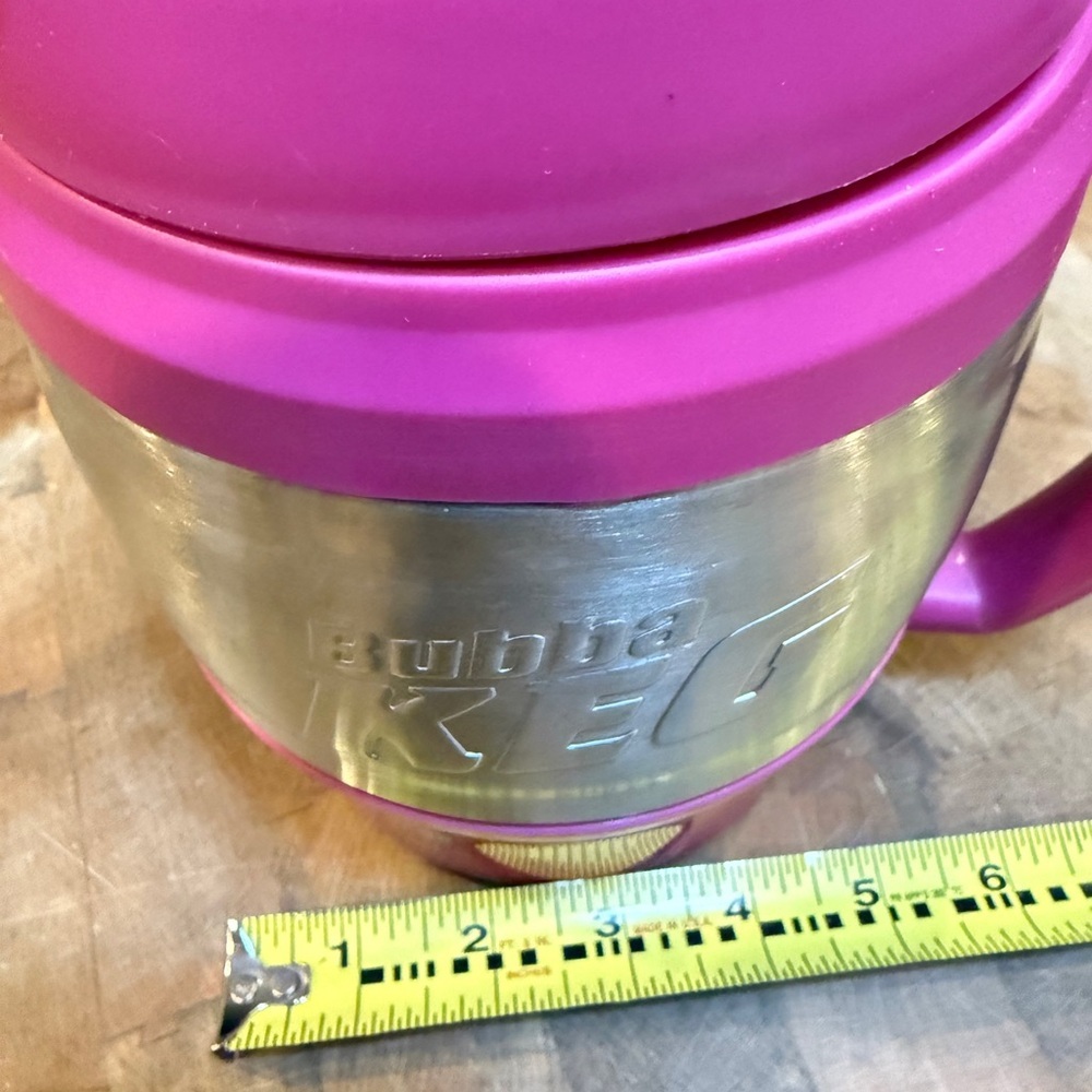 Bubba Keg Pink and Silver Travel Mug Stainless Steel Pink Plastic Huge Thermal - Picture 10 of 14
